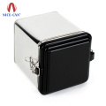 New air tight style square shape customized color hinged lid tea or coffee tin box